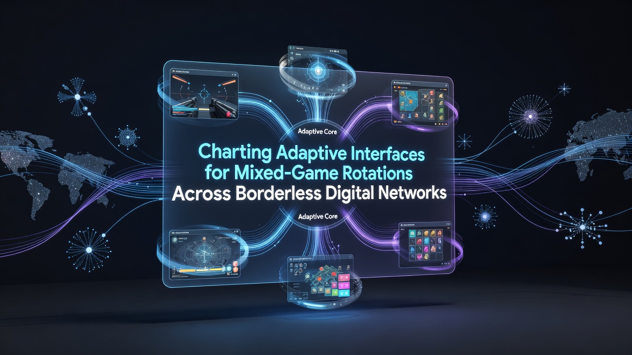 Dashboard showing adaptive interface elements adjusting to mixed game modes in a global digital network