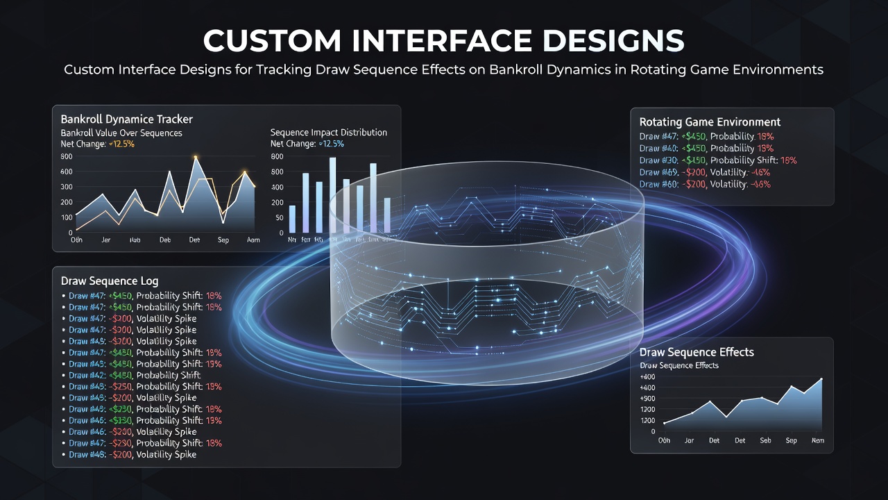 Dashboard showing draw sequence tracking and bankroll metrics in a rotating game interface