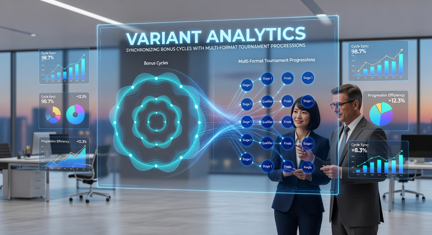 Charts displaying variant analytics tracking bonus cycles alongside multi-format tournament progressions in digital cardrooms